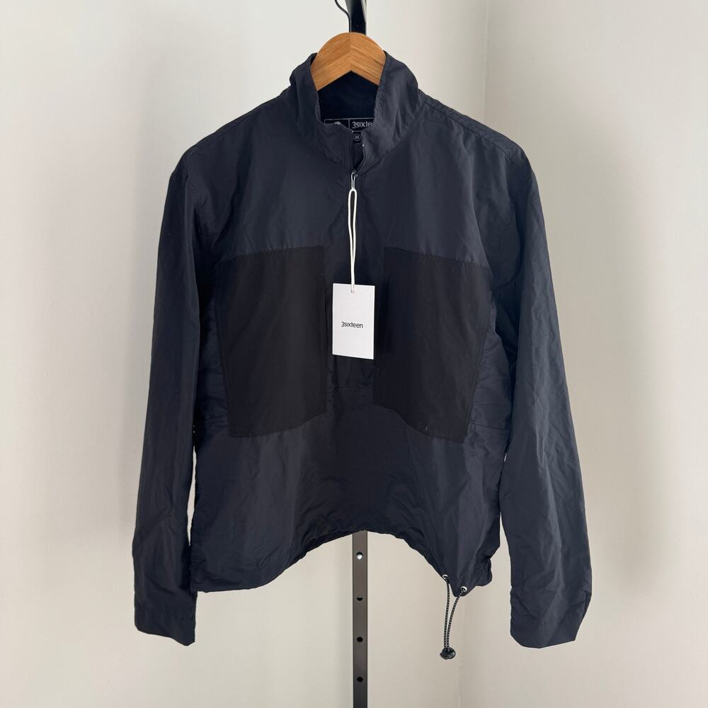 3sixteen Trail Black Nylon Wind Blocker Half Zip Shirt 2X NEW Anorak Windbreaker